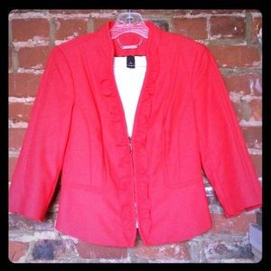 White House Black Market Red Blazer, Size 4